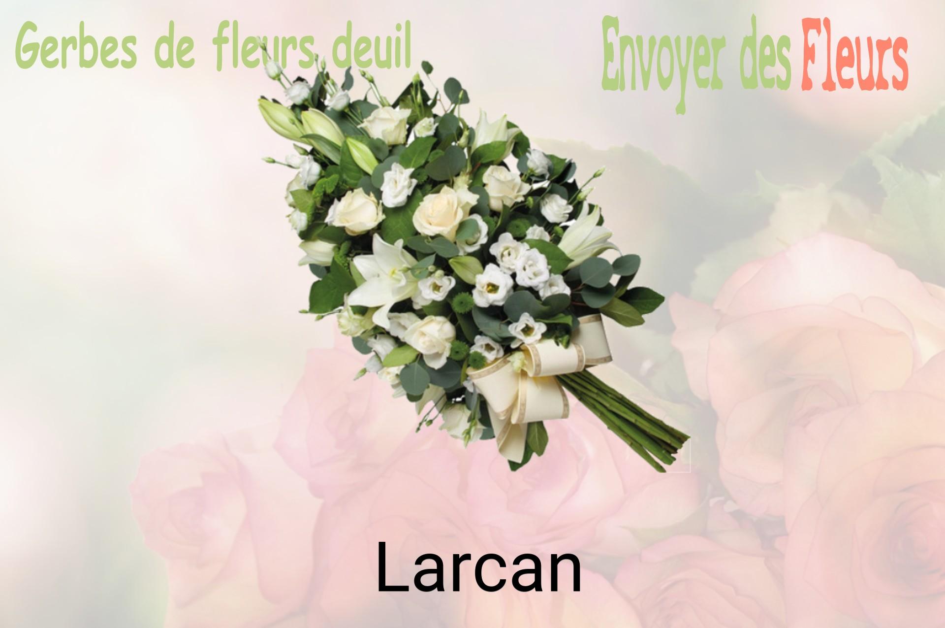 Gerbe de fleurs de deuil livrée à Larcan